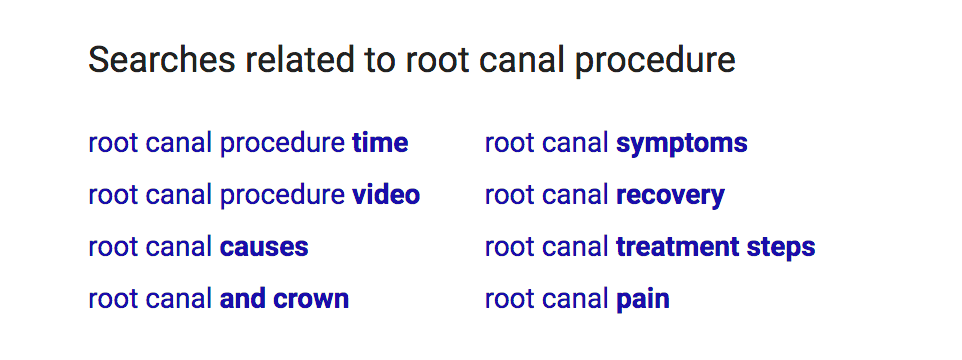 related searches for root canal search